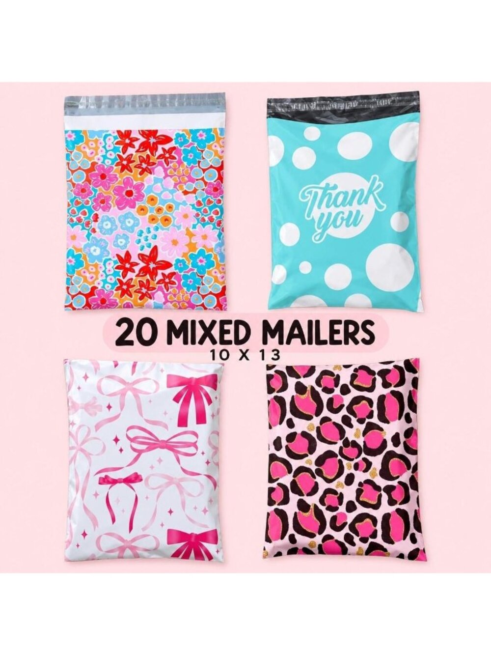 20 Assorted Poly Mailers Size 10x13